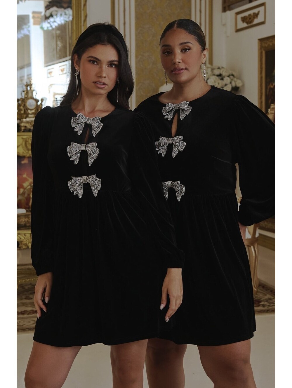 Current Sugar Lips glow bow velvet Dress large